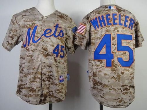 Mets #45 Zack Wheeler Camo Alternate Cool Base Stitched Youth MLB Jersey - Click Image to Close